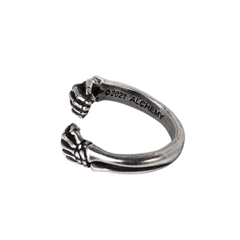 Last Embrace From Minature Skeletal Hands Ring