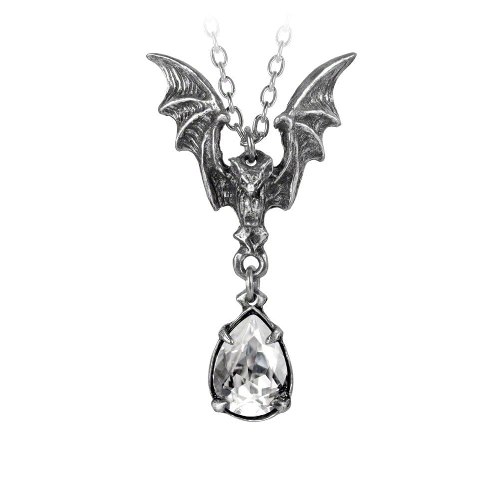 Flying Bat With Raised Wings Necklace