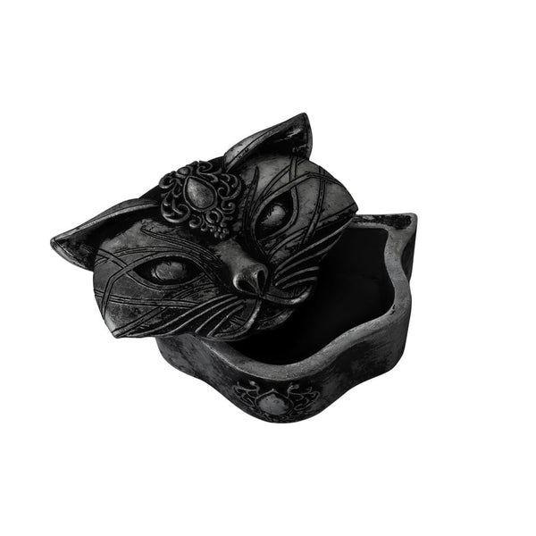 Place Your Treasures In A Black Sacred Cat Trinket Box