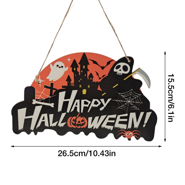 Halloween Wood Pumpkin, Ghost, or Skull Plaque Hanging Sign