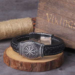 Stainless Steel Viking Compass Pendants Bangle Bracelet