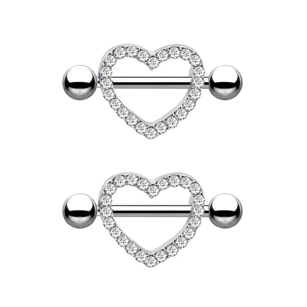 Stainless Steel Heart Nipple Piercing Studs for Women & Men