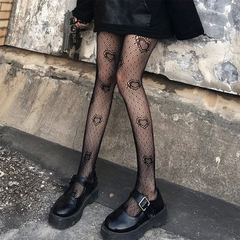 Skeleteen Black Fishnet Skull Tights - Gothic Day of the Dead Halloween  Fish Net Pantyhose with Ripped Skeleton Sugar Skulls Stockings 