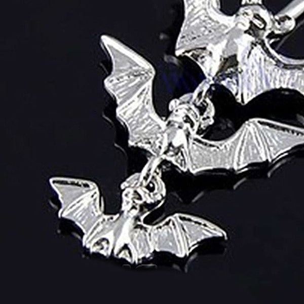 Gothic Dangle Flying Bats Navel Ring