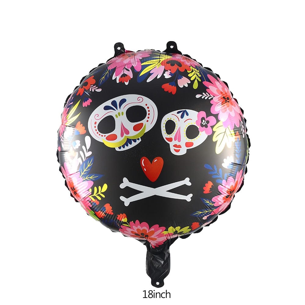 Large 86x158cm Skkull Floral Balloon Birthday Decorations