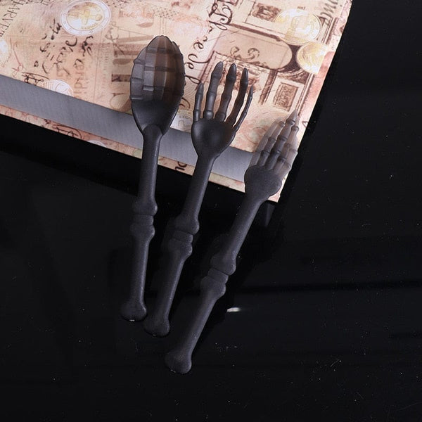 Skull Disposable Tableware Decoration Supplies Cup Knife Fork Spoon Straw