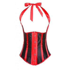 Underbust Striped Halter Corsets and Bustiers Top