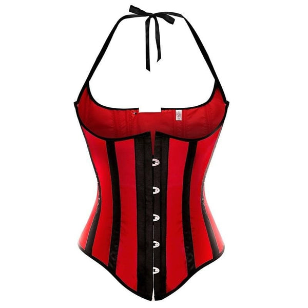 Underbust Striped Halter Corsets and Bustiers Top