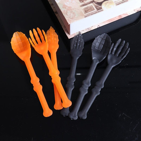 Skull Disposable Tableware Decoration Supplies Cup Knife Fork Spoon Straw