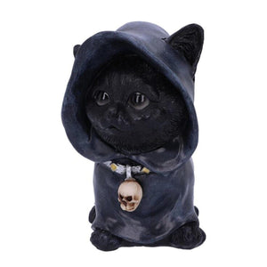 Skull Necklace Resin Black Cat With Cloak Figurine