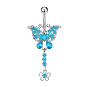 1PC Butterfly Belly Button Rings Surgical Steel Navel Jewelry