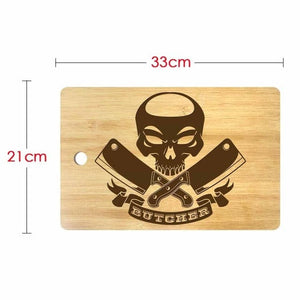 Skull with Crossed Meat Cleavers Cutting Board