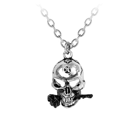 Skull Black Rose Pendant Necklace