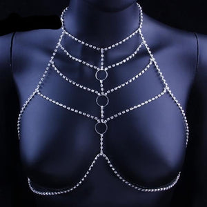 Women's Body Chain Rhinestone Jewellery Bra – Everything Skull Clothing  Merchandise and Accessories