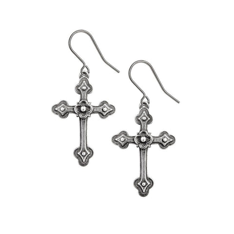 The Most Gothic Potent Devotion Cross Earrings