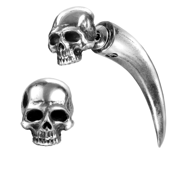 Tomb Skull Head With Horn Earring