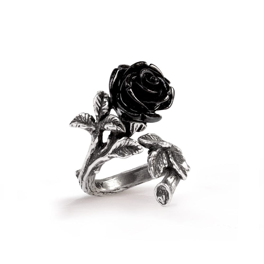 Twine Of Wild Black Rose Wraps Around Your Finger Ring