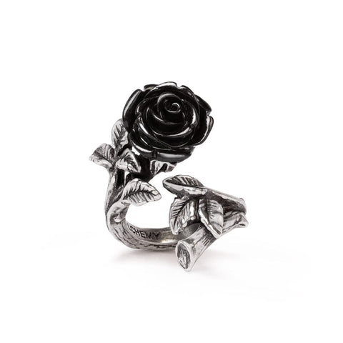 Twine Of Wild Black Rose Wraps Around Your Finger Ring