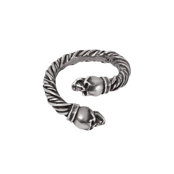 Two Skulls Battling Wrapped Around Your Finger Ring