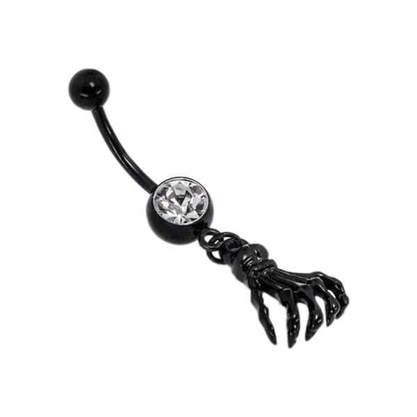 Unique Black Skull Hand Navel Piercing Body Jewelry