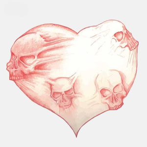 Love Skull Heart Sticker For Motorcycle, Helmet or Car