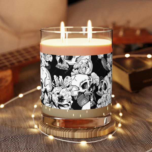 Gray Skulls Floral Scented Candle - 3 Scents