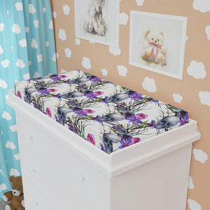 Skull Purple Floral Baby Changing Pad Cover