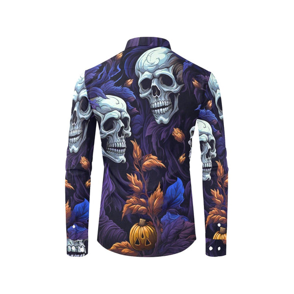 skull dress shirts mens Black Gray Skull Print Dress Shirt | Captivating Skull Dress Shirt