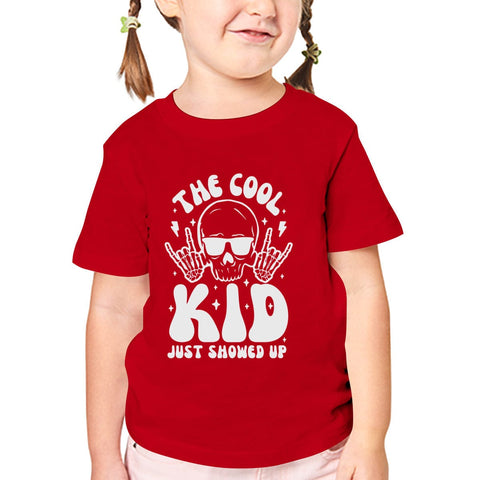 Girl's The Cool Kid Just Showed Up Short Sleeve Crew T-shirt