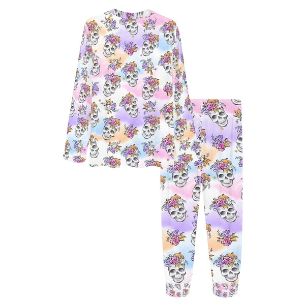 Women's Skulls With Floral Crowns Pajama Set