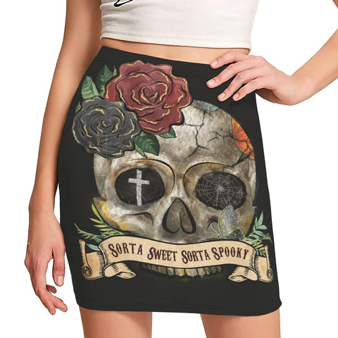 Skull With Cross Eye Wrap Skirt