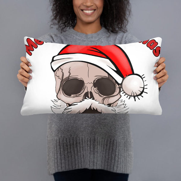 Merry Christmas Skull Santa Basic Pillow 3 Sizes