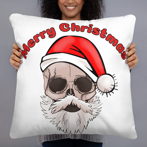 Merry Christmas Skull Santa Basic Pillow 3 Sizes