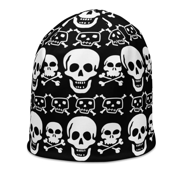 Rock The Cold-Weather With This Ultra-Modern White Skulls Black Beanie