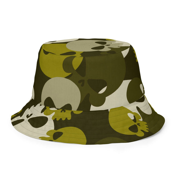 Skull Green Camo Reversible bucket hat