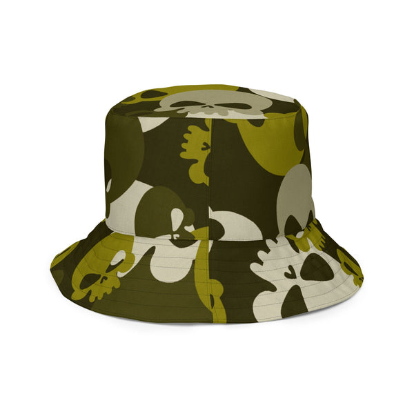 Skull Green Camo Reversible bucket hat