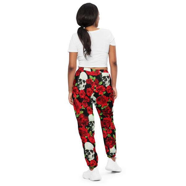 Women's Skull Red Floral Track Pants