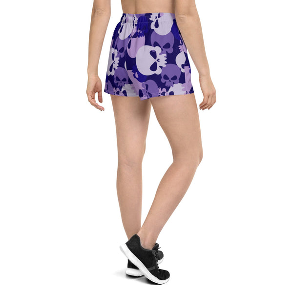 Women’s Purple Camo Skulls Athletic Shorts
