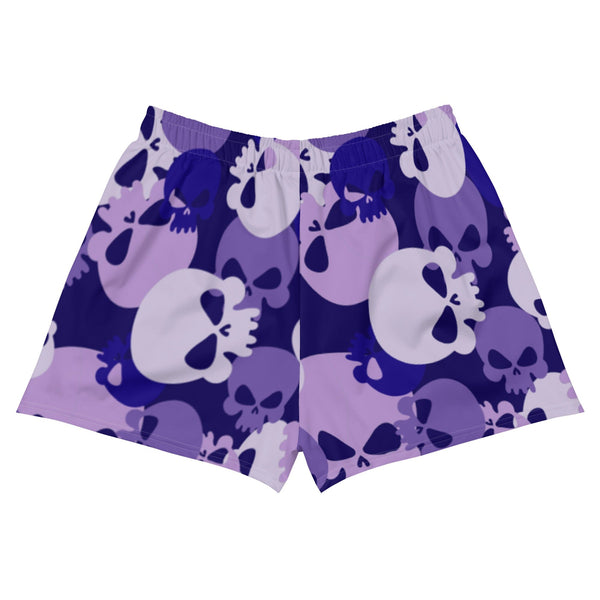 Women’s Purple Camo Skulls Athletic Shorts