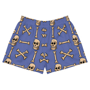 Women’s Blue Skull & Bones Athletic Shorts
