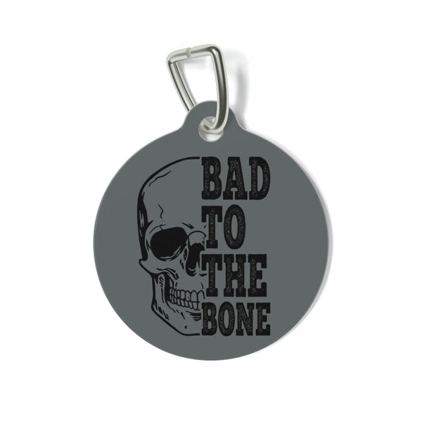 Skull Bad To The Bone Pet Tag