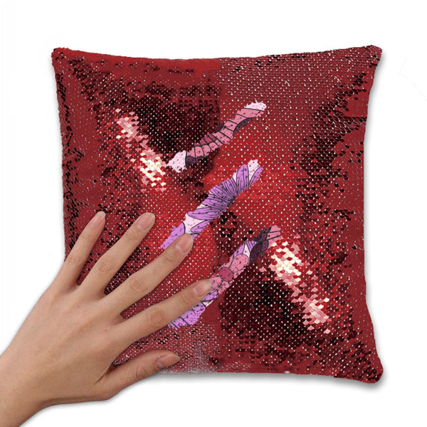 Purple Skull Moth Sequin Pillowcase