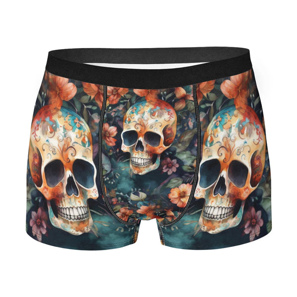 Men's Skull Floral Comfortable Underwear