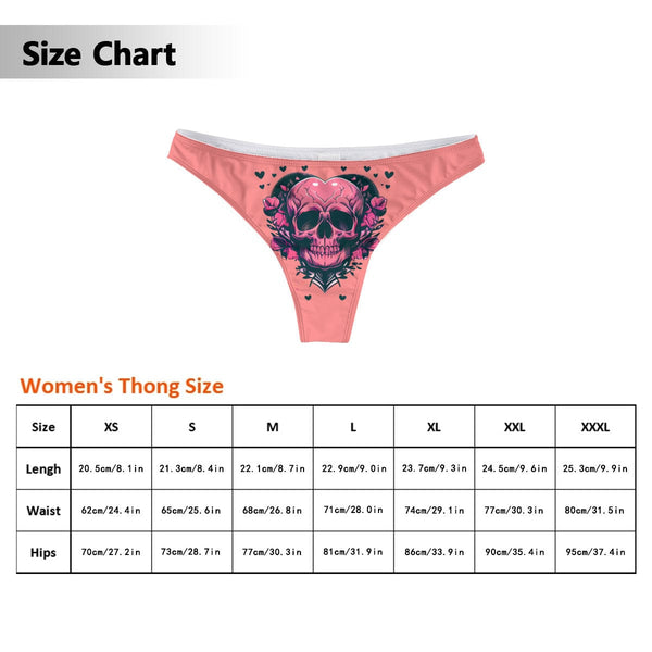 Dare To Be Daring With These Bold Skull Heart Women's Thong Panties.