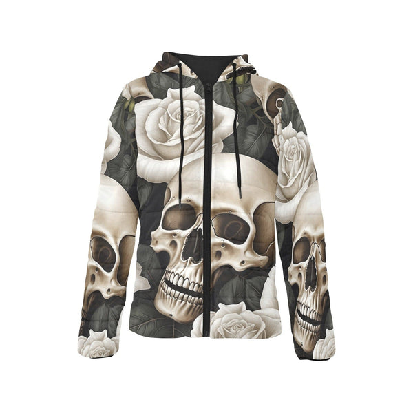 Skulls And Roses Women's Padded Hooded Jacket