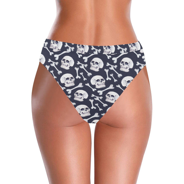 Skulls & Bones High-Waisted High-Cut Bikini Bottom