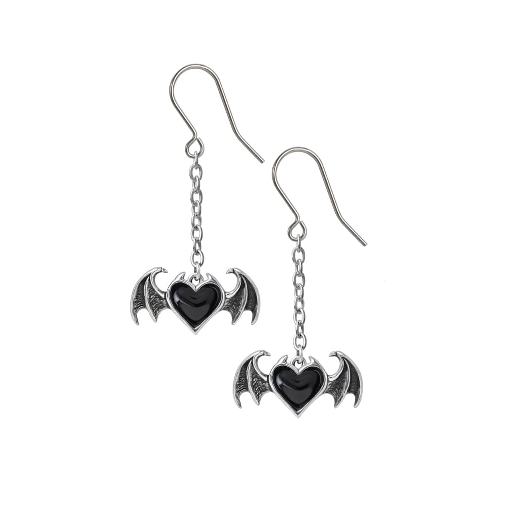 blackdropearringsDemon Heart of A Gothic Seductress Blacksoul Drop Earrings