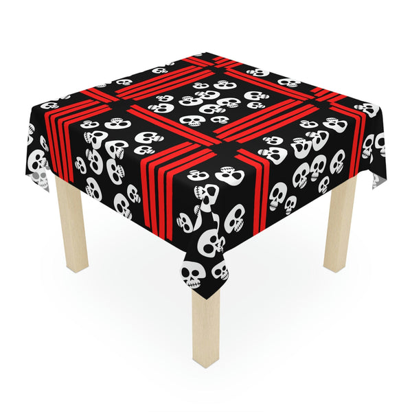 Skull White Red Black Tablecloth