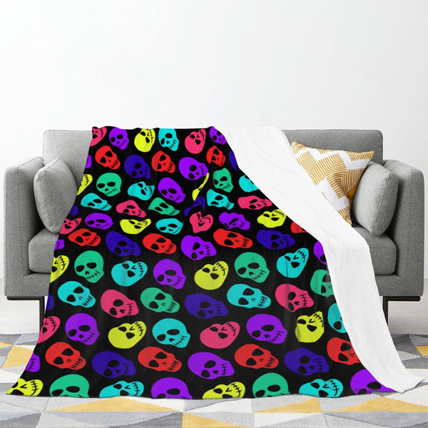 Colorful Skulls Soft Microfiber Blanket 4 Sizes