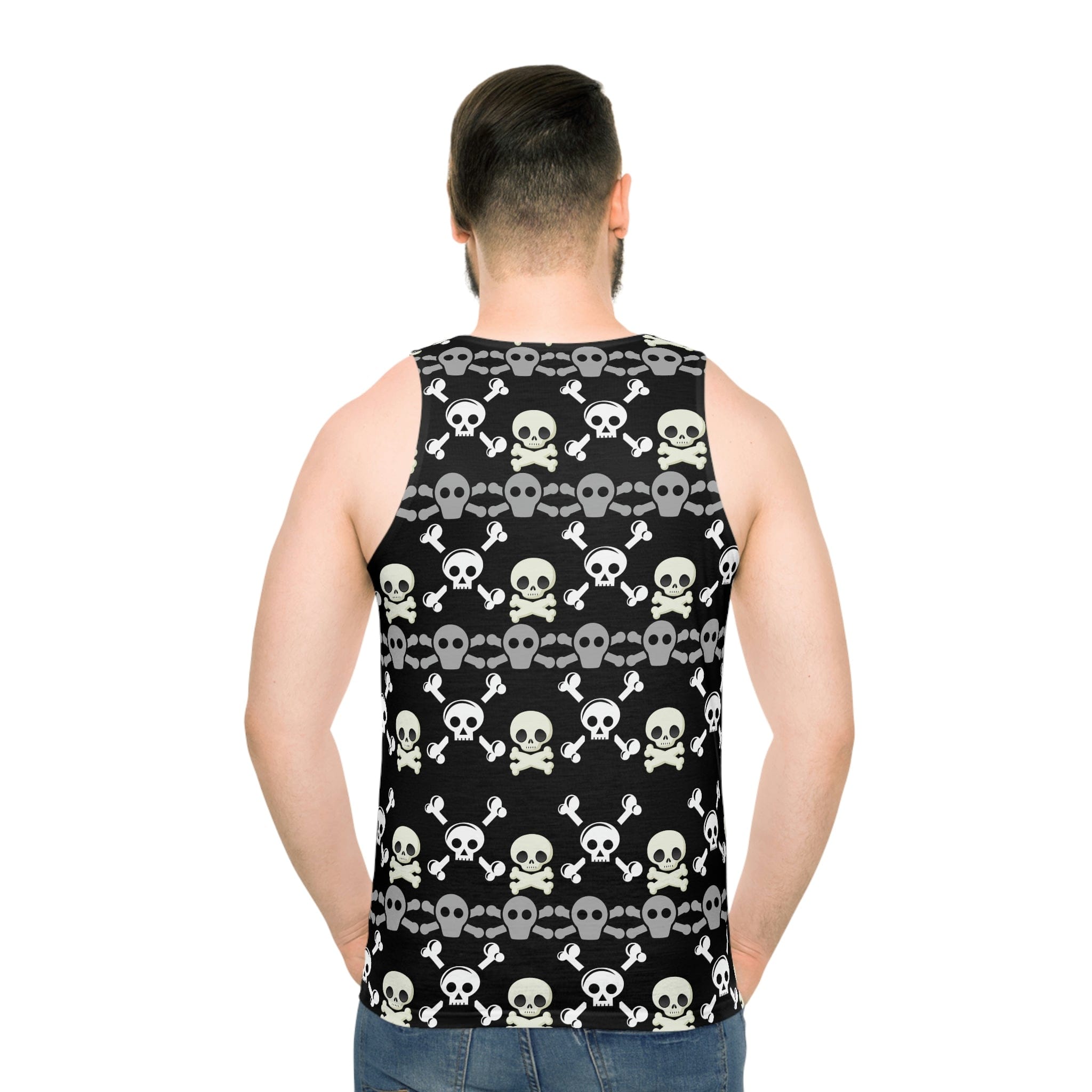White Skull & Crossbones Black Tank Top – Everything Skull